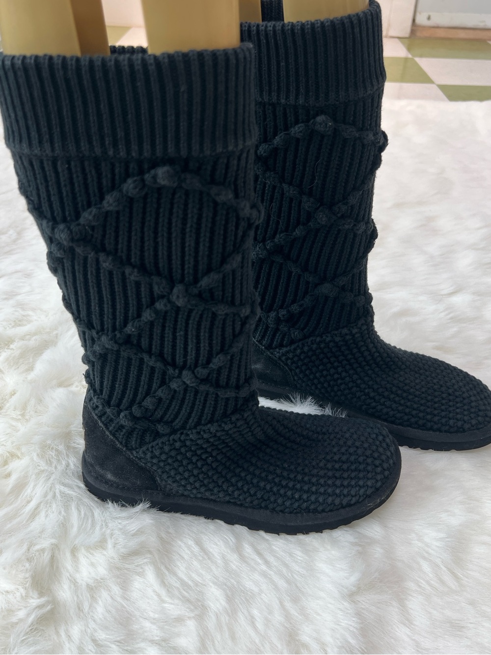 UGG Y2k Women’s Argyle Knit High Boots Lattice Tall boots size 6